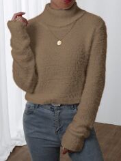Акція на Светр жіночий SHEIN GD-00213930 XL Коричневий від Rozetka