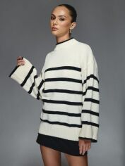 Акція на Светр жіночий SHEIN GD-00202938 XS Чорно-білий від Rozetka