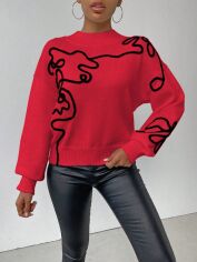 Акція на Светр жіночий SHEIN GD-00208254 XS Червоний від Rozetka