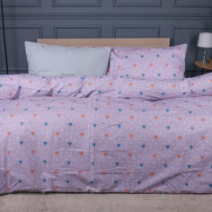 Акція на Постельное белье 17-0782 Pastel Love Print ranforce-elite MirSon Семейный комплект пододеяльник 160х220 см від Podushka