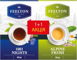 Акція на Набір чаю Feelton 1001 Nights 80 г + Allpine Fresh 80 г від Rozetka
