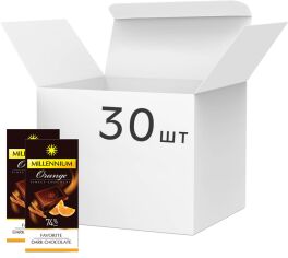 Акція на Упаковка чорного шоколаду Millennium Favorite Orange з апельсином 100 г х 30 шт. від Rozetka