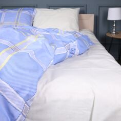 Акція на Простирадло MirSon полуторне 150x220 см 17-0766 Checkered blue Бязь від Rozetka