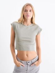 Акція на Футболка бавовняна коротка жіноча C&A GD-00192477 XL Сіра від Rozetka