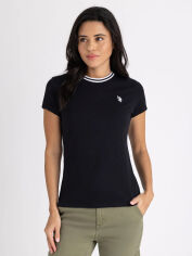 Акція на Футболка бавовняна жіноча U.S. Polo Assn 215571-1H00A XS Чорна від Rozetka