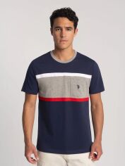 Акція на Футболка бавовняна довга чоловіча U.S. Polo Assn 11D868-2X00A(Classic Navy) XL Темно-синя від Rozetka