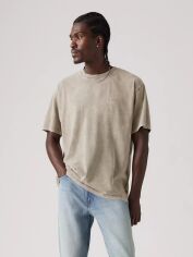Акція на Футболка бавовняна довга чоловіча Levi's A0637-0134 XL Темно-бежева від Rozetka
