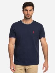 Акція на Футболка бавовняна довга чоловіча U.S. Polo Assn 11D225-2X00A(Classic Navy) XL Темно-синя від Rozetka
