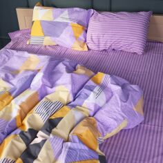 Акція на Підковдра MirSon Бязь 17-0764 Violet triangles 220х240 см від Rozetka