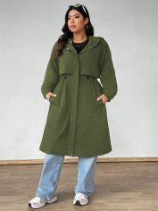 Акція на Куртка демісезонна жіноча SHEIN GD-00202796 1XL Зелена від Rozetka