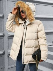 Акція на Куртка демісезонна жіноча SHEIN GD-00207845 S Кремова від Rozetka