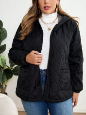 Акція на Куртка демісезонна з капюшоном жіноча SHEIN GD-00199964 1XL Чорна від Rozetka
