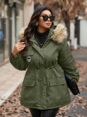 Акція на Пальто жіноче SHEIN GD-00209304 2XL Зелене від Rozetka