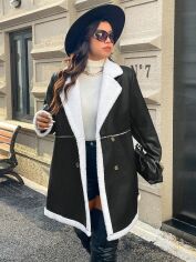 Акція на Куртка демісезонна жіноча SHEIN GD-00219784 1XL Чорна від Rozetka
