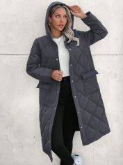 Акція на Куртка демісезонна жіноча SHEIN GD-00205576 L Темно-сіра від Rozetka