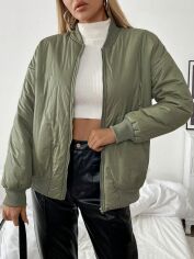 Акція на Куртка демісезонна жіноча SHEIN GD-00203418 L Зелена від Rozetka
