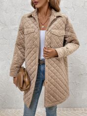 Акція на Пальто жіноче SHEIN GD-00206671 L Кремове від Rozetka