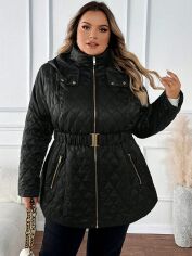 Акція на Куртка демісезонна жіноча SHEIN GD-00206288 US22 Чорна від Rozetka