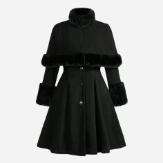 Акція на Пальто жіноче SHEIN GD-00205117 0XL Чорне від Rozetka
