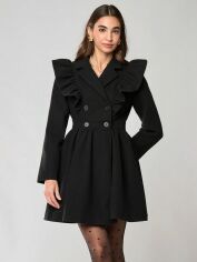 Акція на Пальто жіноче SHEIN GD-00207637 M Чорне від Rozetka