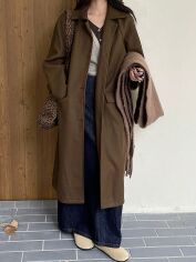Акція на Пальто жіноче SHEIN GD-00204694 L Коричневе від Rozetka