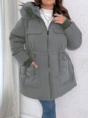 Акція на Пальто жіноче SHEIN GD-00217490 4XL Сіре від Rozetka