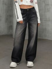 Акція на Джинси Baggy жіночі SHEIN GD-00195624 38 Чорні від Rozetka