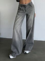 Акція на Джинси Baggy жіночі SHEIN GD-00195759 36 Сірі від Rozetka