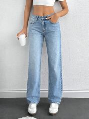 Акція на Джинси Regular Fit жіночі SHEIN GD-00195848 34 Сині від Rozetka