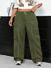 Акція на Джинси Карго жіночі SHEIN GD-00209705 3XL Зелені від Rozetka