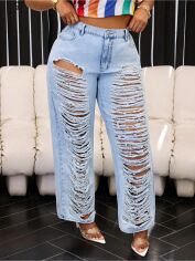 Акція на Джинси жіночі SHEIN GD-00211428 0XL Сині від Rozetka