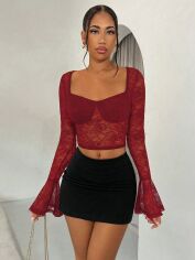Акція на Топ жіночий SHEIN GD-00210284 M Бордовий від Rozetka
