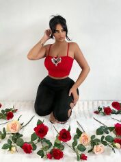 Акція на Топ жіночий SHEIN GD-00220423 L Червоний від Rozetka