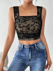 Акція на Топ жіночий SHEIN GD-00225076 XS Чорний від Rozetka