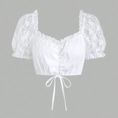 Акція на Топ жіночий SHEIN GD-00227273 XS Білий від Rozetka
