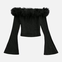 Акція на Топ жіночий SHEIN GD-00217045 1XL Чорний від Rozetka