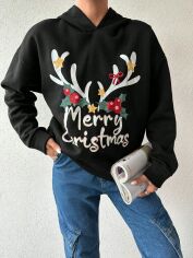 Акція на Худі жіноче SHEIN GD-00214044 XL Чорне від Rozetka