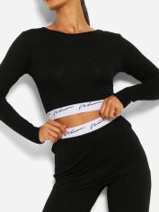 Акція на Лонгслів довгий жіночий Boohoo GD-00187936 12 Чорний від Rozetka