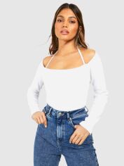 Акція на Лонгслів довгий жіночий Boohoo GD-00188294 14 Білий від Rozetka