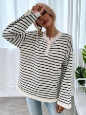 Акція на Джемпер жіночий SHEIN GD-00203434 XS-Petite Чорно-білий від Rozetka