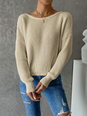 Акція на Джемпер жіночий SHEIN GD-00205552 XL Кремовий від Rozetka