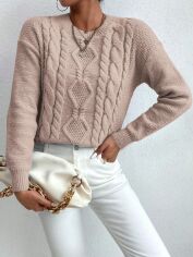 Акція на Джемпер жіночий SHEIN GD-00204360 S Пісочний від Rozetka