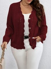 Акція на Кардиган жіночий SHEIN GD-00202923 1XL Бордовий від Rozetka