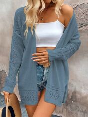 Акція на Кардиган жіночий SHEIN GD-00209892 L Сірий із блакитним від Rozetka