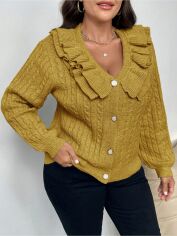 Акція на Кардиган жіночий SHEIN GD-00209991 0XL Жовтий від Rozetka