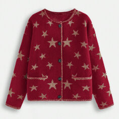 Акція на Кардиган жіночий SHEIN GD-00208264 S Бордовий від Rozetka