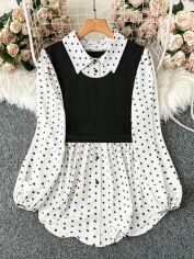 Акція на Сорочка жіноча SHEIN GD-00218068 3XL Чорно-біла від Rozetka