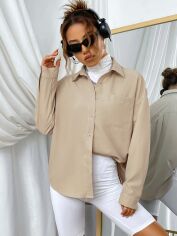 Акція на Сорочка оверсайз жіноча SHEIN GD-00206689 M Хакі від Rozetka