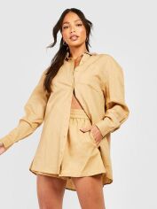 Акція на Сорочка бавовняна жіноча Boohoo GD-00188228 8 Бежева від Rozetka