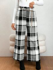 Акція на Штани жіночі SHEIN GD-00201553 XL Чорні з білим від Rozetka